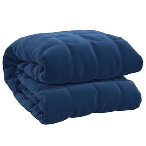 vidaXL Couverture lest&eacute;e Bleu 150x200 cm 7 kg Tissu