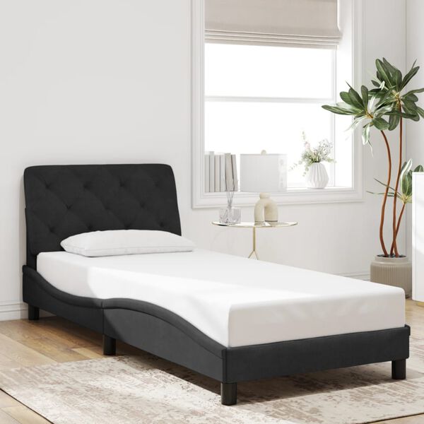 vidaXL Cadre de lit sans matelas noir 90x190 cm velours