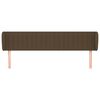 vidaXL Tête de lit avec oreilles Marron foncé 163x23x78/88 cm Tissu