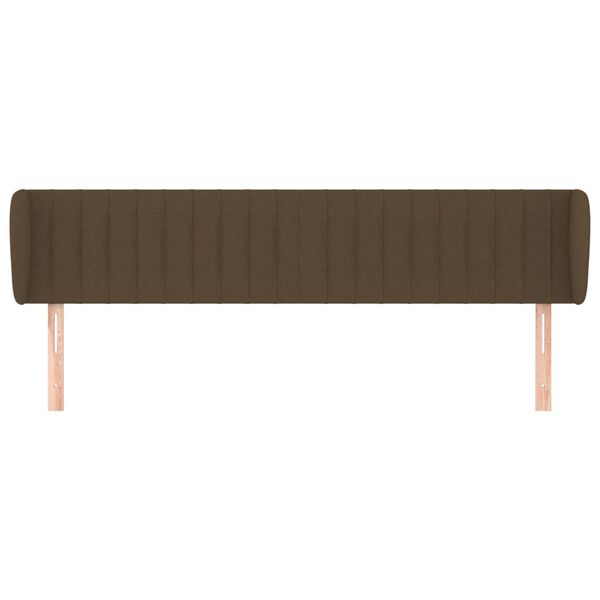 vidaXL Tête de lit avec oreilles Marron foncé 163x23x78/88 cm Tissu