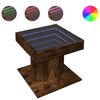 vidaXL Table basse avec LED ch&ecirc;ne fum&eacute; 50x50x45 cm bois d'ing&eacute;nierie