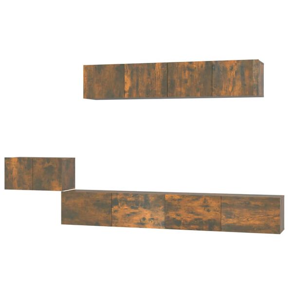 vidaXL Ensemble de meubles TV 5 pcs Ch&ecirc;ne fum&eacute; Bois d'ing&eacute;nierie