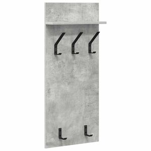 vidaXL Porte-manteau mural avec &eacute;tag&egrave;re Gris b&eacute;ton 40 x 10 x 90 cm