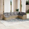 vidaXL Salon de jardin avec coussins 8pcs m&eacute;lange beige r&eacute;sine tress&eacute;e