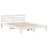 vidaXL Cadre de lit sans matelas blanc 135x190 cm bois de pin massif