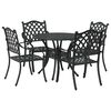 vidaXL Ensemble de salle &agrave; manger pour jardin 5 pcs Noir Aluminium