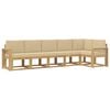 vidaXL Ensemble de canap&eacute;s d'ext&eacute;rieur 6 pc Blanc et Beige Polyester