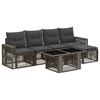 vidaXL Ensemble de canap&eacute; de jardin 6 pc Gris et Gris fonc&eacute; polyrotin