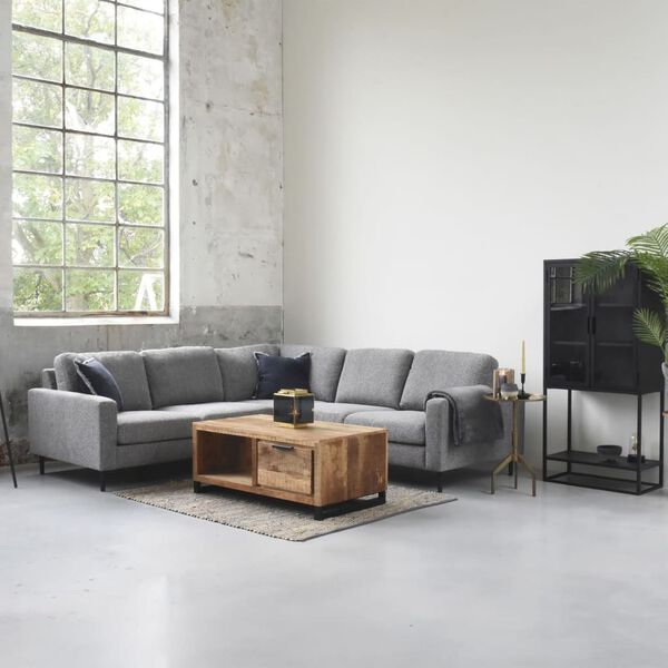 LABEL51 Table d'appoint tabouret 32x32x48-65 cm Bois/Noir