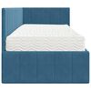 vidaXL Cadre de lit d'angle avec matelas 2 pcs Bleu Velours