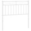 vidaXL T&ecirc;te de lit de remplacement m&eacute;tal blanc 90 cm