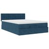 vidaXL Cadre de lit ottoman avec matelas bleu fonc&eacute; 140x190 cm velours