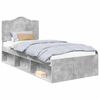 vidaXL Cadre de lit avec t&ecirc;te de lit Gris B&eacute;ton 90 x 190 cm Pin massif