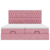 vidaXL Cadre de lit ottoman avec matelas rose 160x200 cm velours