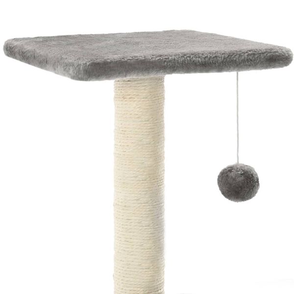 vidaXL Arbre à chat avec griffoirs en sisal 65 cm Gris