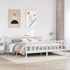 vidaXL Cadre de lit sans matelas blanc 200x200 cm bois massif de pin