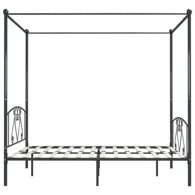 vidaXL Cadre de lit à baldaquin sans matelas gris métal 200x200 cm