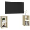 vidaXL Meubles TV 2 pcs Blanc et ch&ecirc;ne sonoma Bois d'ing&eacute;nierie