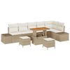 vidaXL Ensemble de canap&eacute; de jardin 9 pc Beige polyrotin