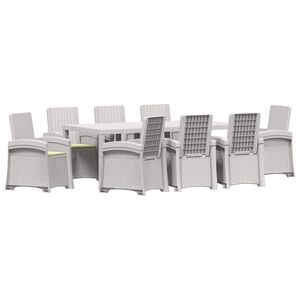 vidaXL Ensemble de salle &agrave; manger pour jardin 9 pc Blanc et cr&egrave;me PP