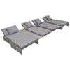 vidaXL Salon de jardin 5 pcs avec coussins R&eacute;sine tress&eacute;e Gris