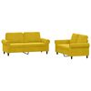 vidaXL Ensemble de canap&eacute;s 2 pcs avec coussins Jaune Velours