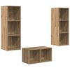 vidaXL Ensemble meuble TV Ch&ecirc;ne artisanal 37 x 37 x 107 cm