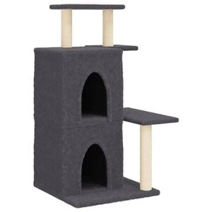 vidaXL Arbre &agrave; chat avec griffoirs en sisal gris fonc&eacute; 97 cm