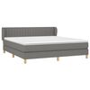 vidaXL Sommier &agrave; lattes de lit avec matelas Gris fonc&eacute; 160x200cm Tissu