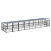 vidaXL Chenil d'ext&eacute;rieur avec toit pour chiens Acier 15,02 m&sup2;