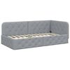 vidaXL Cadre de lit d'angle Gris clair 90 x 200 cm tissu