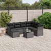 vidaXL Salon de jardin 8 pcs avec coussins noir r&eacute;sine tress&eacute;e