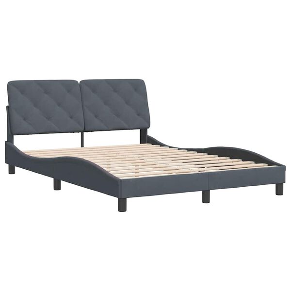 vidaXL Cadre de lit sans matelas gris fonc&eacute; 120x200 cm velours
