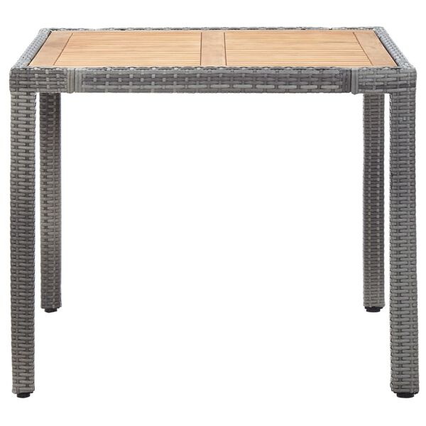 vidaXL Ensemble à manger de jardin coussins 5pcs Résine tressée Gris