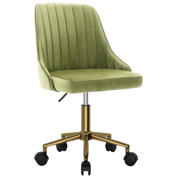 vidaXL Chaises pivotantes &agrave; manger lot de 2 vert clair velours