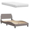vidaXL Lit avec matelas Hanko taupe 100x200 cm tissu