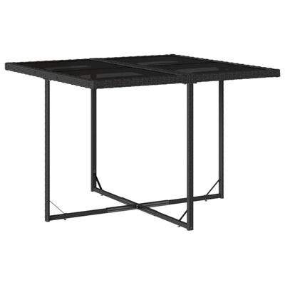 vidaXL Ensemble à manger de jardin coussins 5pcs Noir Résine tressée