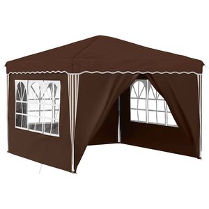 vidaXL Tente de f&ecirc;te pop-up 288 x 288 x 245 cm Marron Tissu Oxford