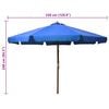 vidaXL Parasol d'extérieur avec mât en bois 330 cm Bleu azuré