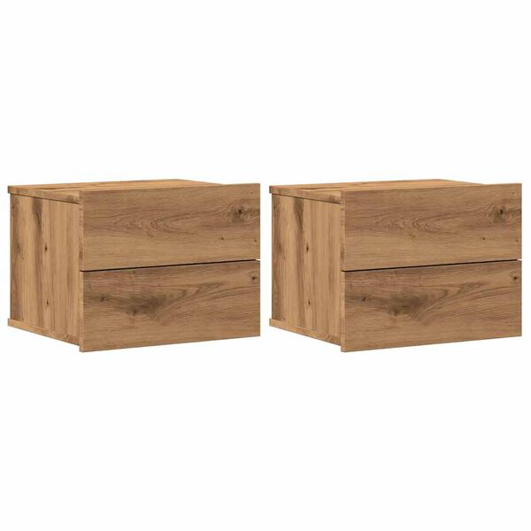 vidaXL Tables de chevet murales 2 pcs ch&ecirc;ne artisanal 40x32x30 cm