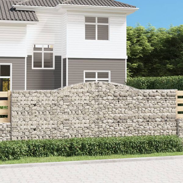 vidaXL Paniers &agrave; gabions arqu&eacute;s 5 pcs 400x30x140/160 cm Fer galvanis&eacute;
