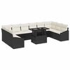 vidaXL Ensemble de canap&eacute; de jardin 11 pc Noir et Cr&egrave;me