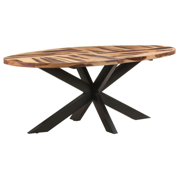 vidaXL Table à manger ovale 200x100x75 cm Bois d'acacia