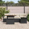 vidaXL Ensemble de canap&eacute; de jardin avec coussin 6 pcs Noir et cr&egrave;me
