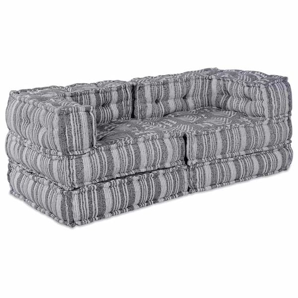 vidaXL Canapé modulaire 2 pcs Gris 140 x 70 x 56 cm tissu