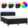 vidaXL Sommier &agrave; lattes de lit avec matelas LED Noir 140x190cm Velours
