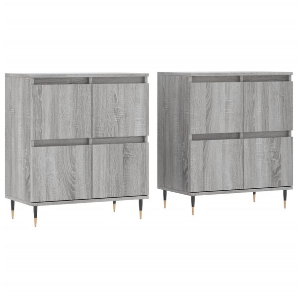 vidaXL Buffets 2 pcs sonoma gris bois d'ing&eacute;nierie