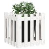 vidaXL Jardini&egrave;re avec design de cl&ocirc;ture blanc 50x50x50 cm pin massif