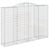 vidaXL Panier de gabions arqu&eacute; 300x50x200/220 cm Fer galvanis&eacute;