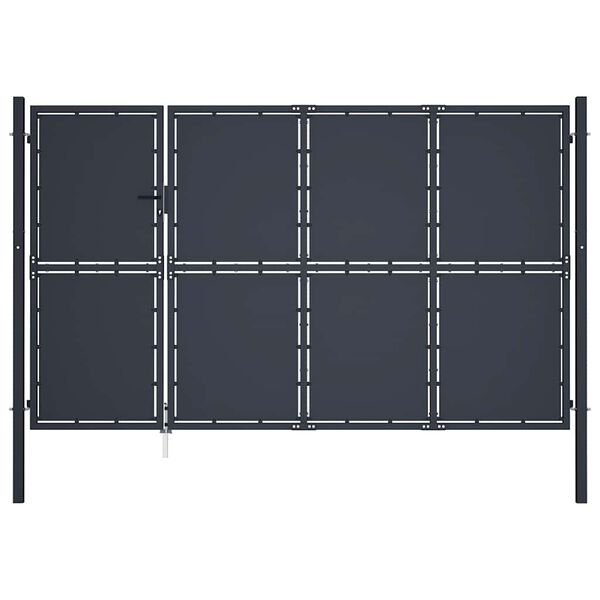vidaXL Portail de jardin en acier 350 x 200 cm anthracite